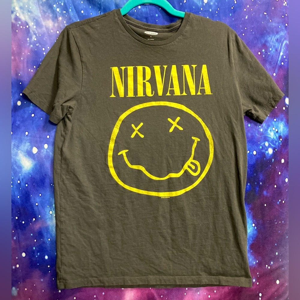 Nirvana Smiley Face Logo Graphic Band T-shirt Size M